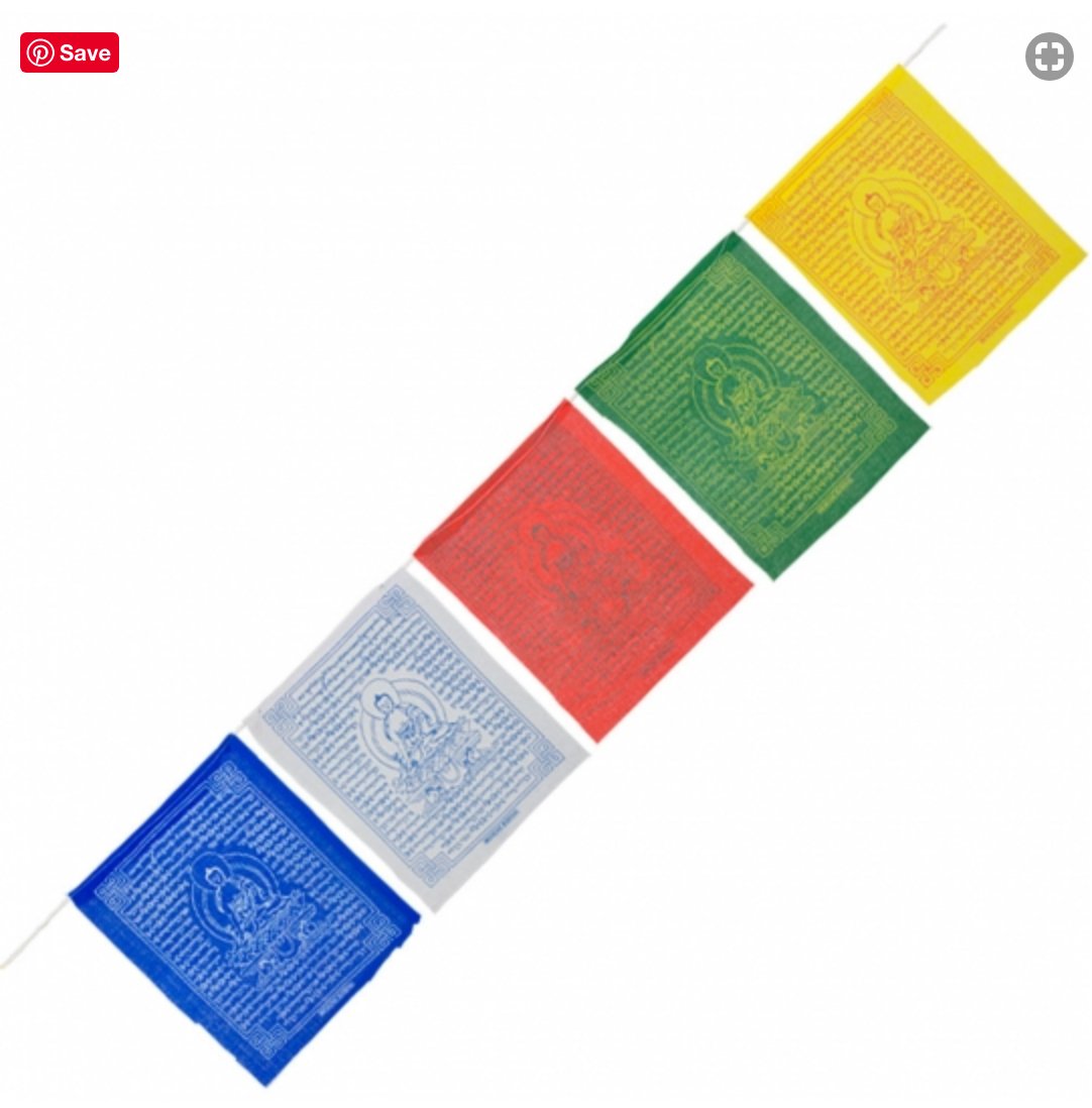 Medicine Buddha Tibetan Prayer Flag (10 Flaps) - Spiral Circle