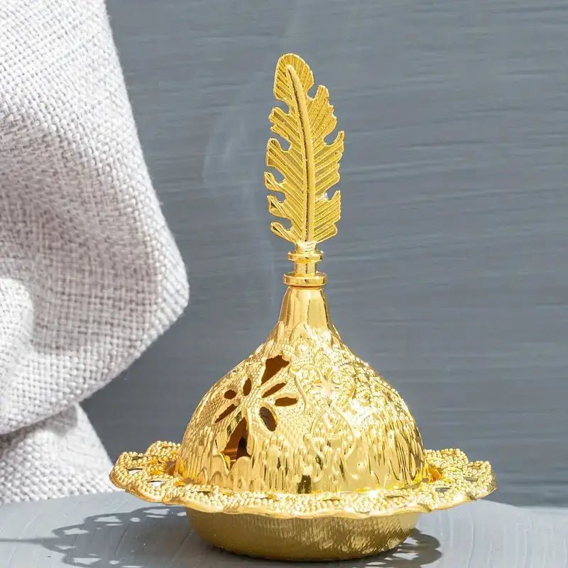 Middle East Golden Incense Burner - Spiral Circle