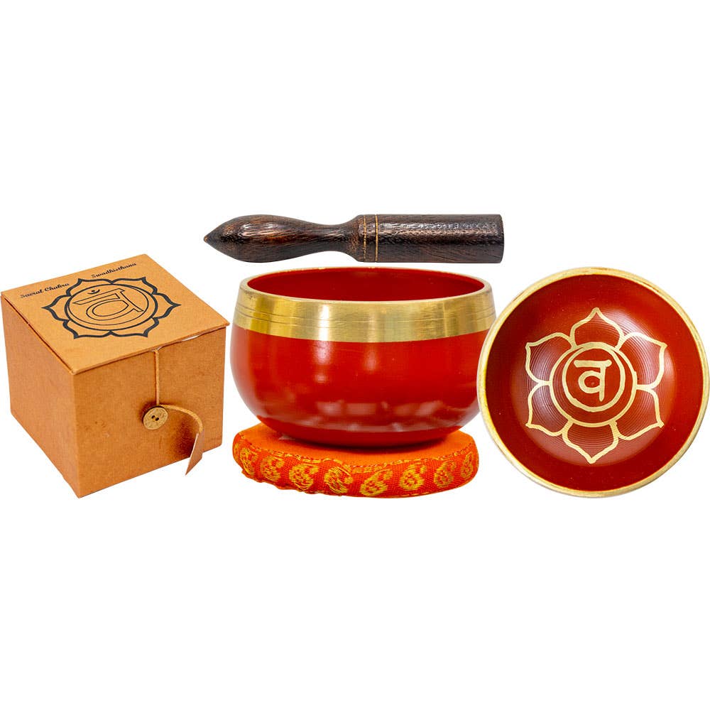 Mini Chakra Singing Bowl Orange - Sacral (Each) - Spiral Circle