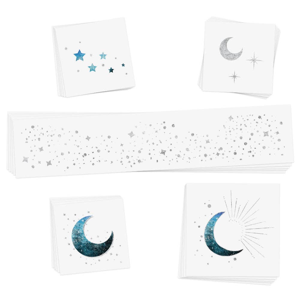 MOONLIGHT metallic temporary tattoo variety set - Spiral Circle