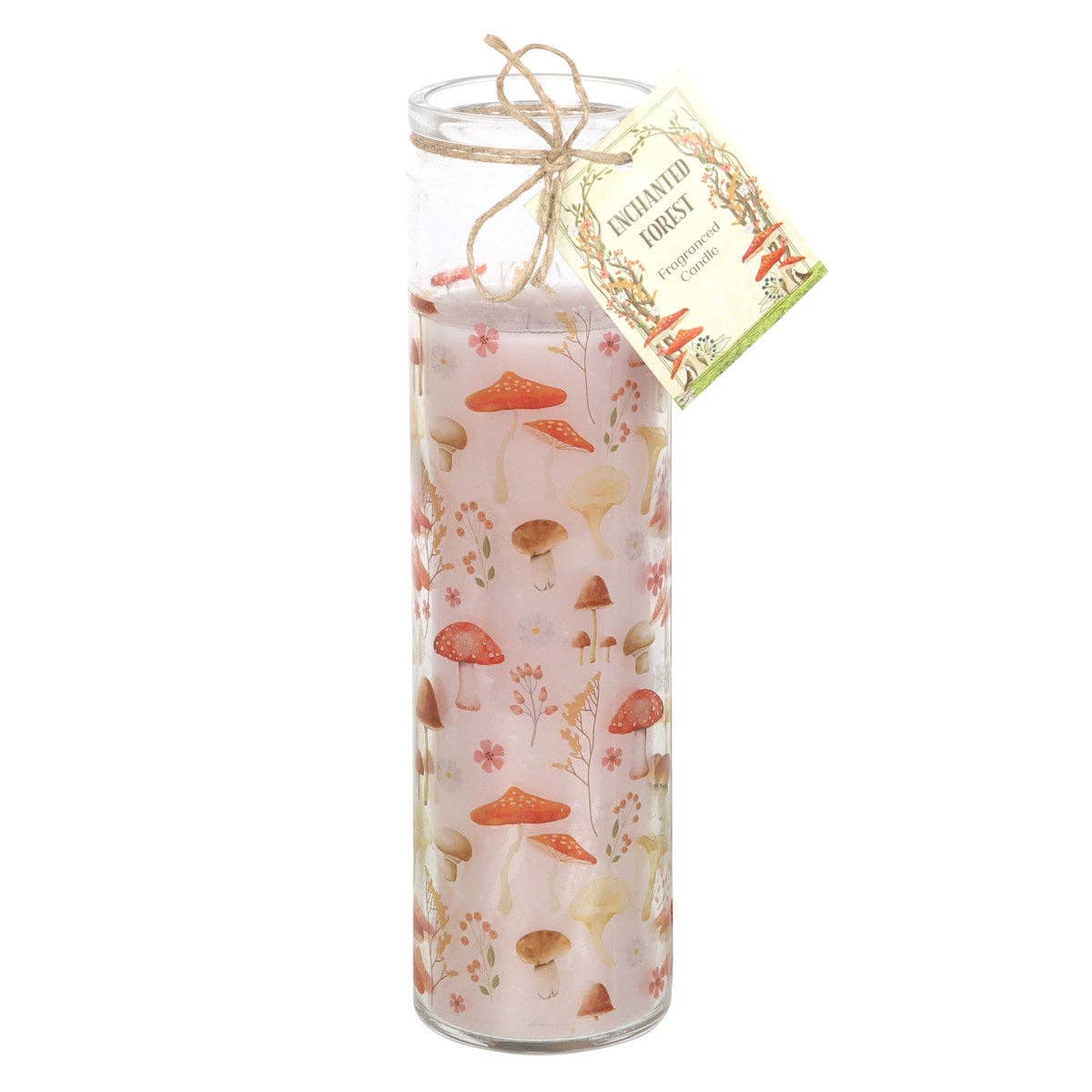 Mushroom Print Enchanted Forest Tube Candle - Spiral Circle