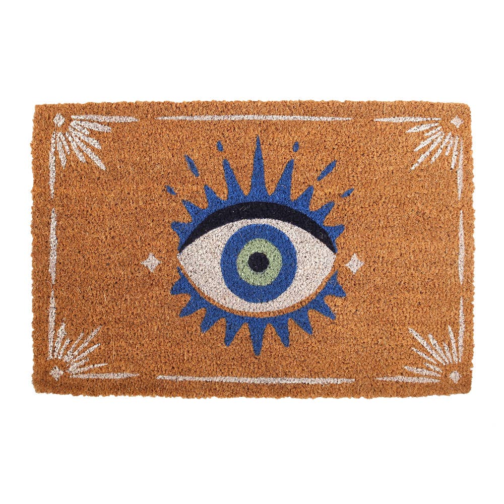 Natural All Seeing Eye Doormat - Spiral Circle