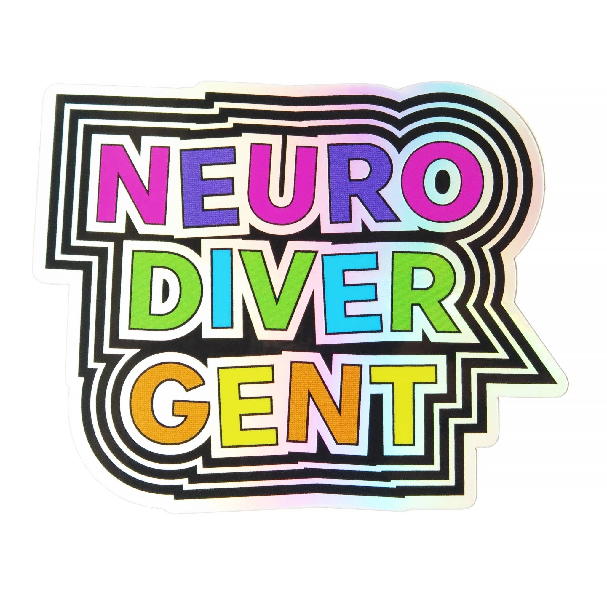 NEURODIVERGENT Holographic Sticker - Spiral Circle