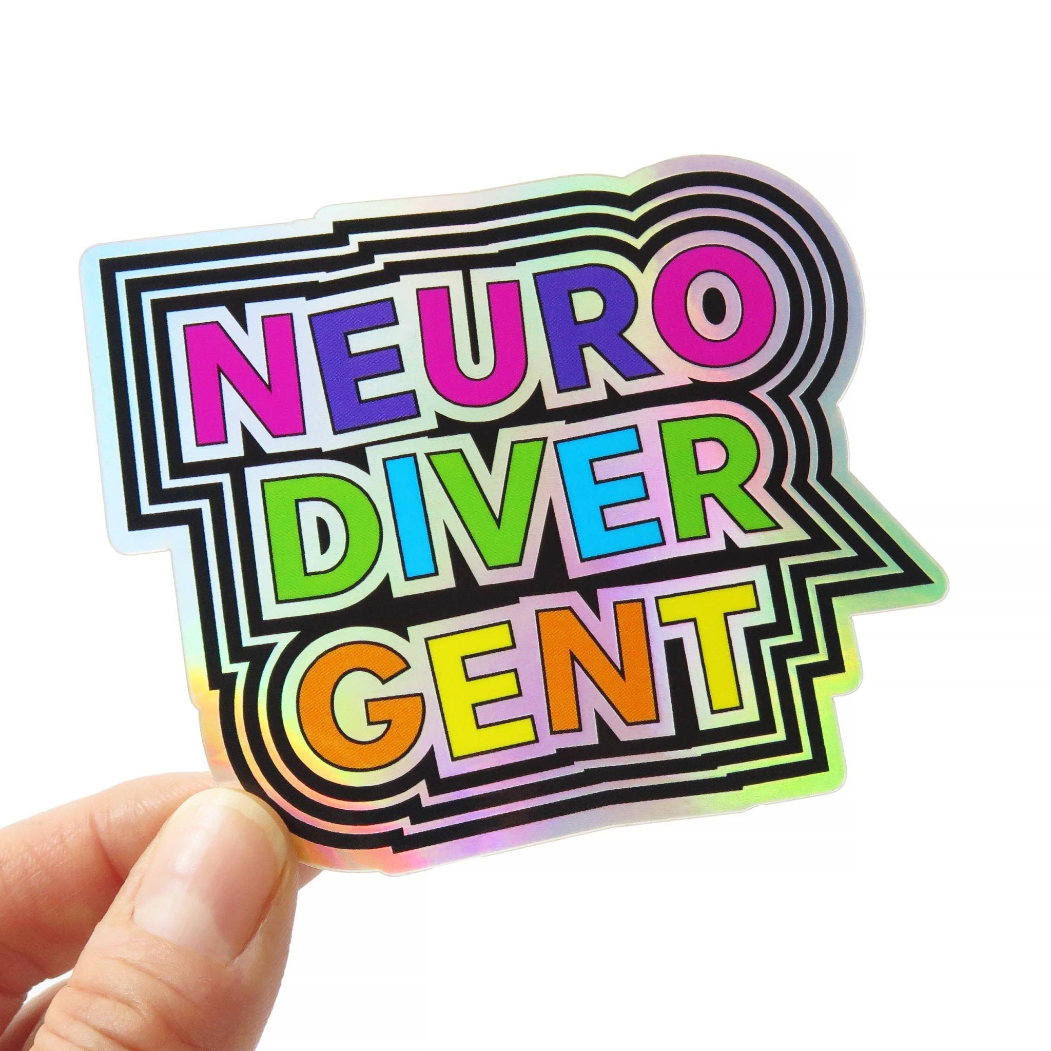 NEURODIVERGENT Holographic Sticker - Spiral Circle