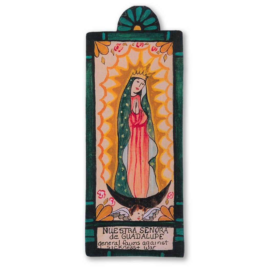 Nuestra Senora de Guadalupe D | All Favors | Wooden Pocket Plaque - Spiral Circle