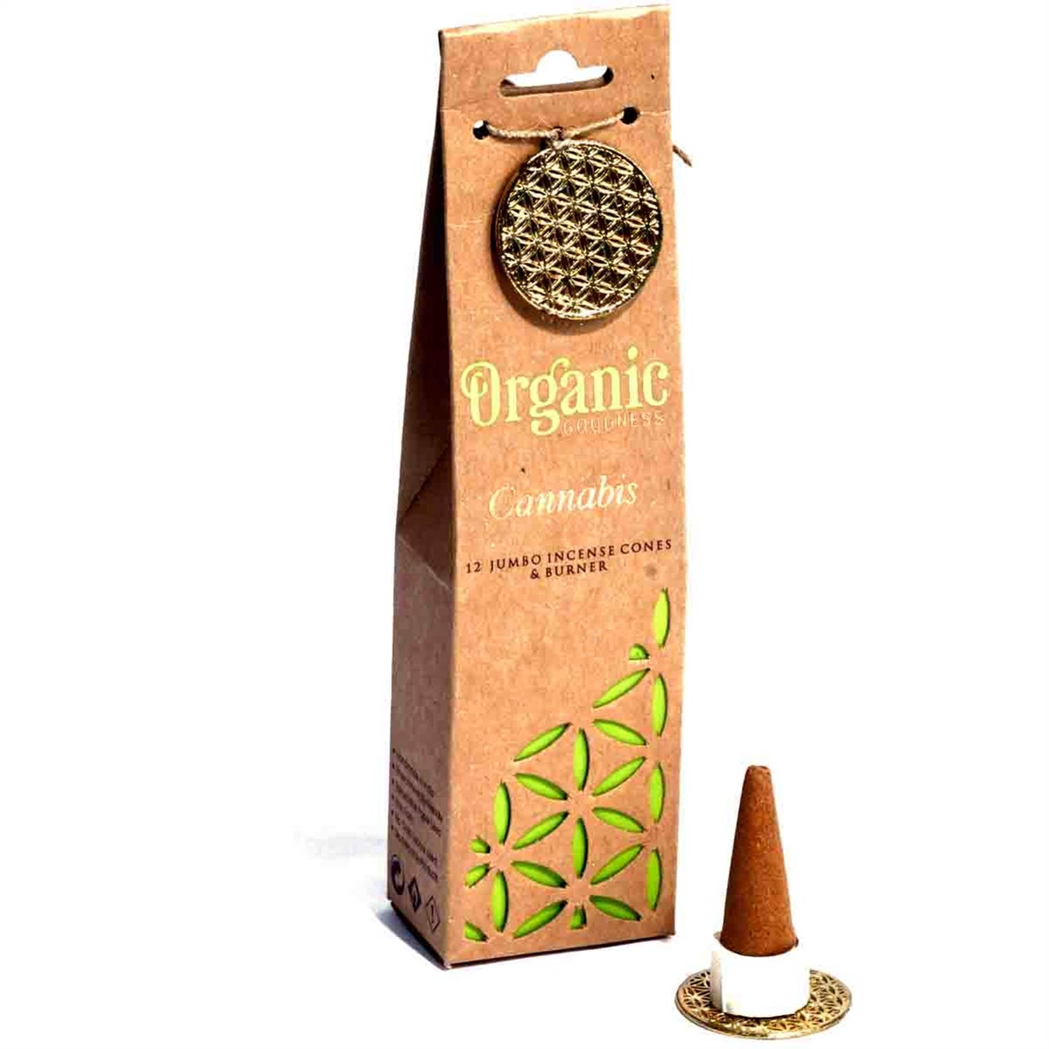 Organic Goodness Incense Cones - Cannabis - Spiral Circle