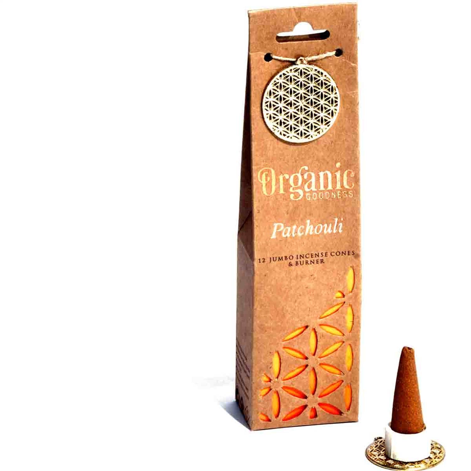 Organic Goodness Incense Cones - Patchouli - Spiral Circle