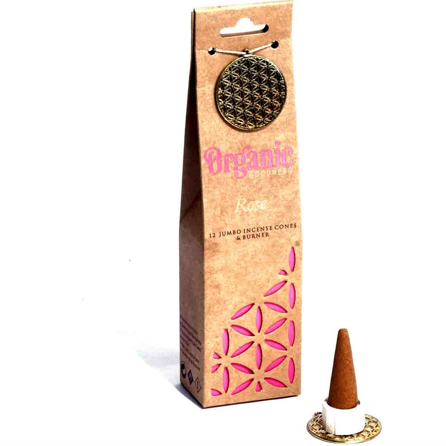 Organic Goodness Incense Cones - Rose - Spiral Circle