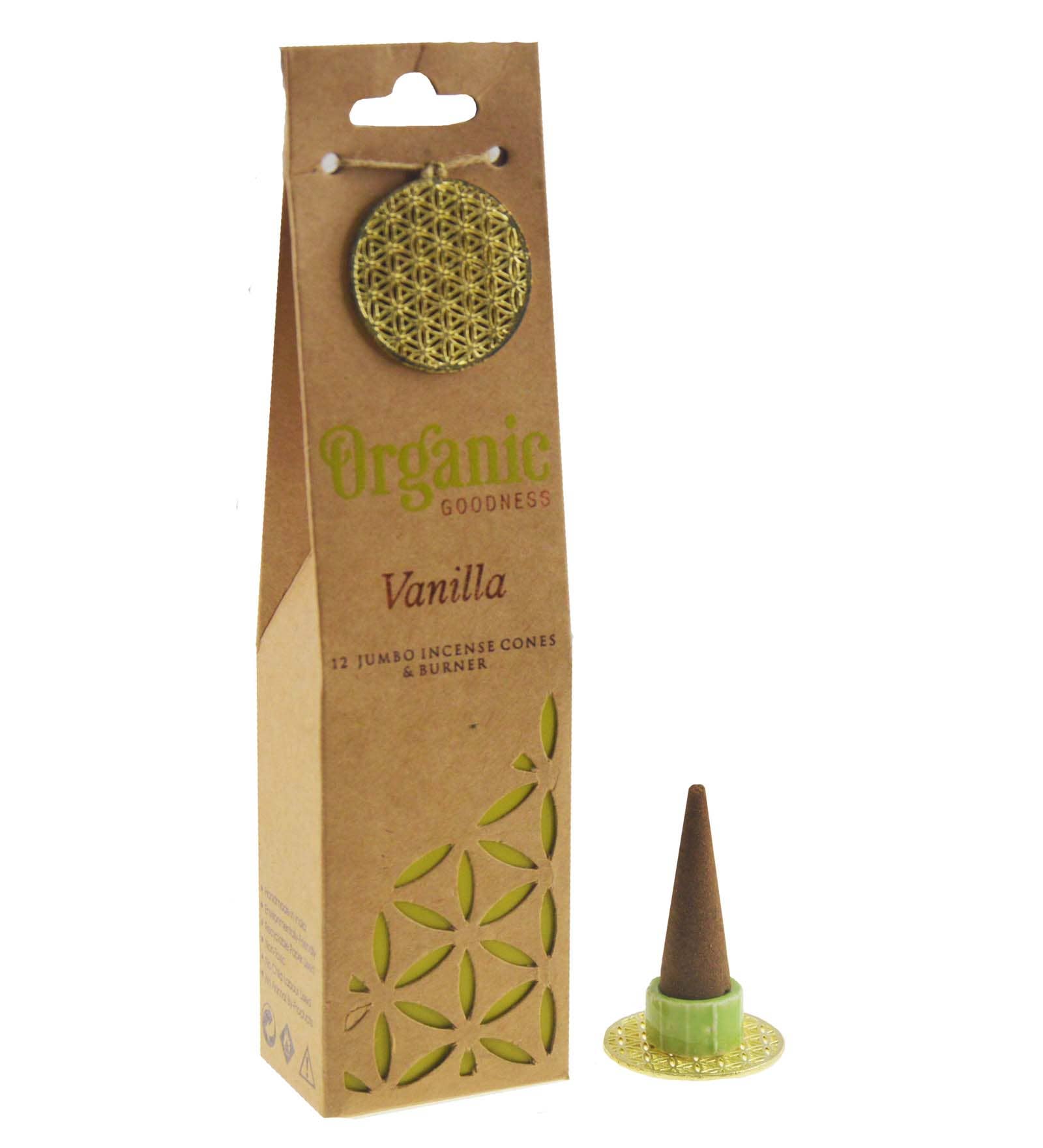 Organic Goodness Incense Cones - Vanilla - Spiral Circle