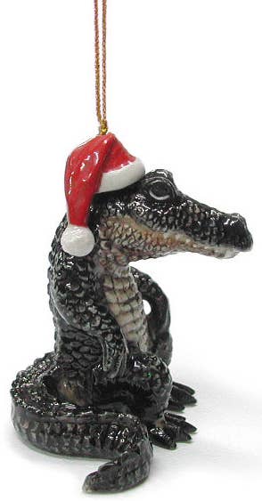 Ornament Alligator Northern Rose Porcelain Mini Figurine - Spiral Circle