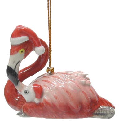 Ornament Flamingo Northern Rose Porcelain Mini Figurine - Spiral Circle