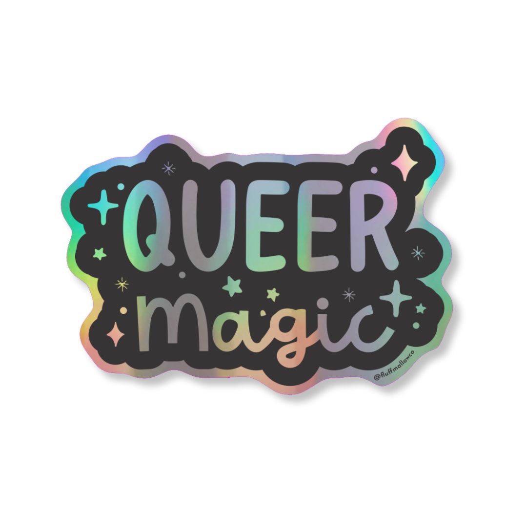 Queer Magic Holographic vinyl sticker - Spiral Circle