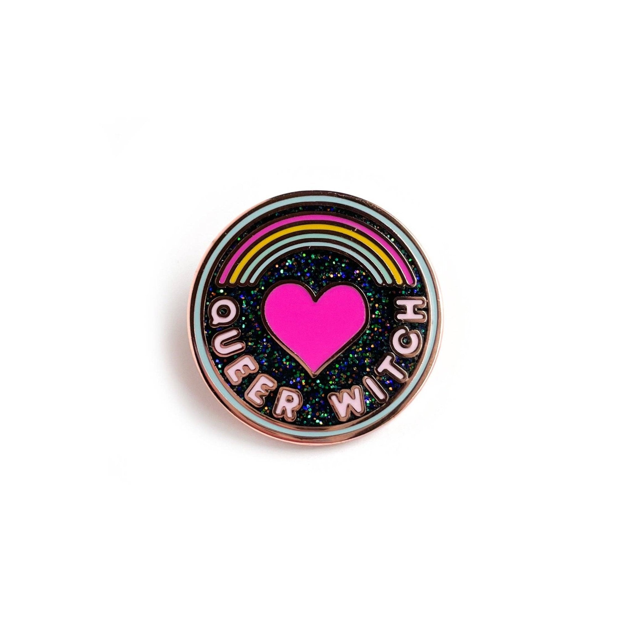 Queer Witch Enamel Pin - Spiral Circle