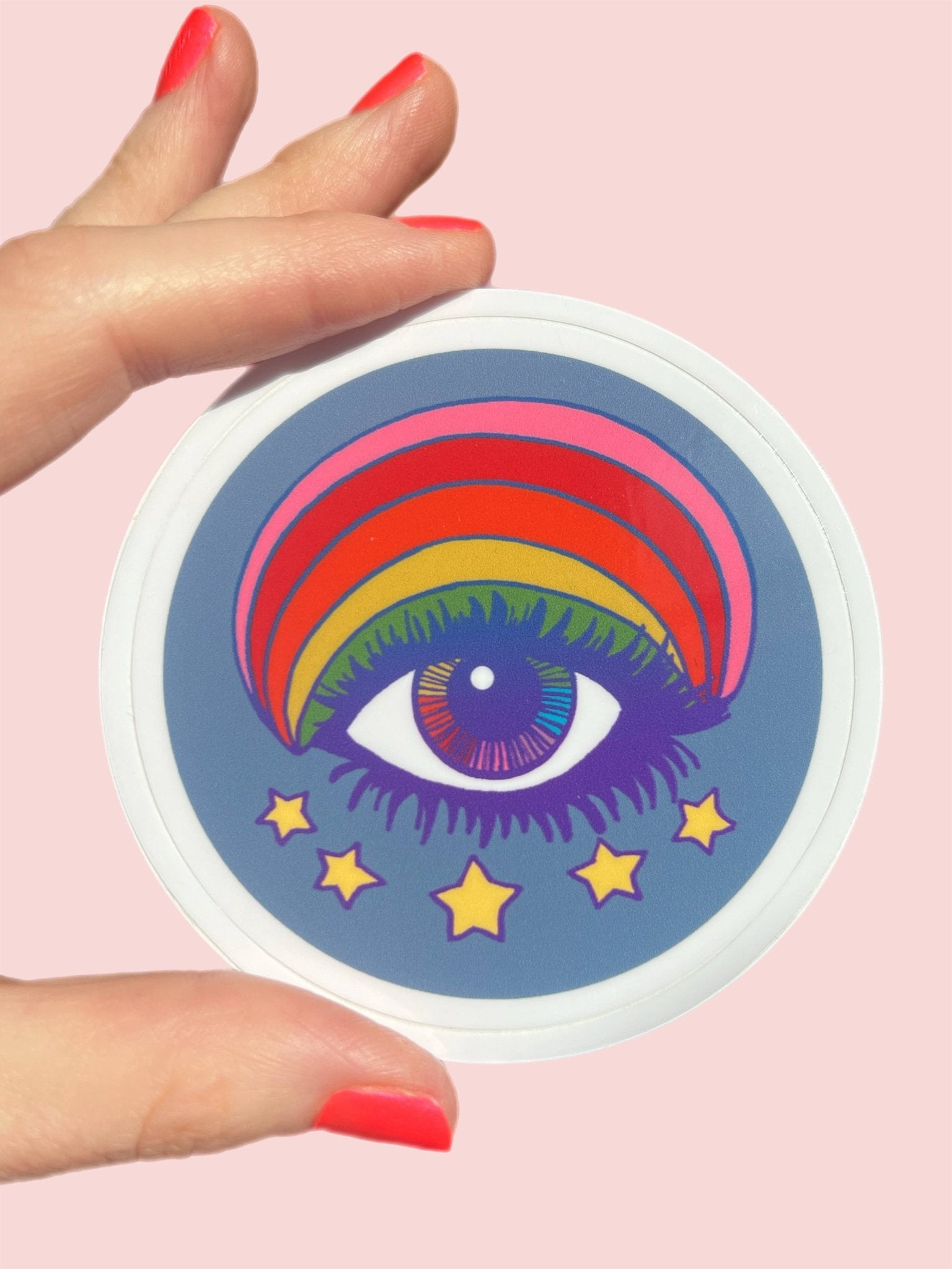 Rainbow Eye STICKER 3 Inch - Spiral Circle