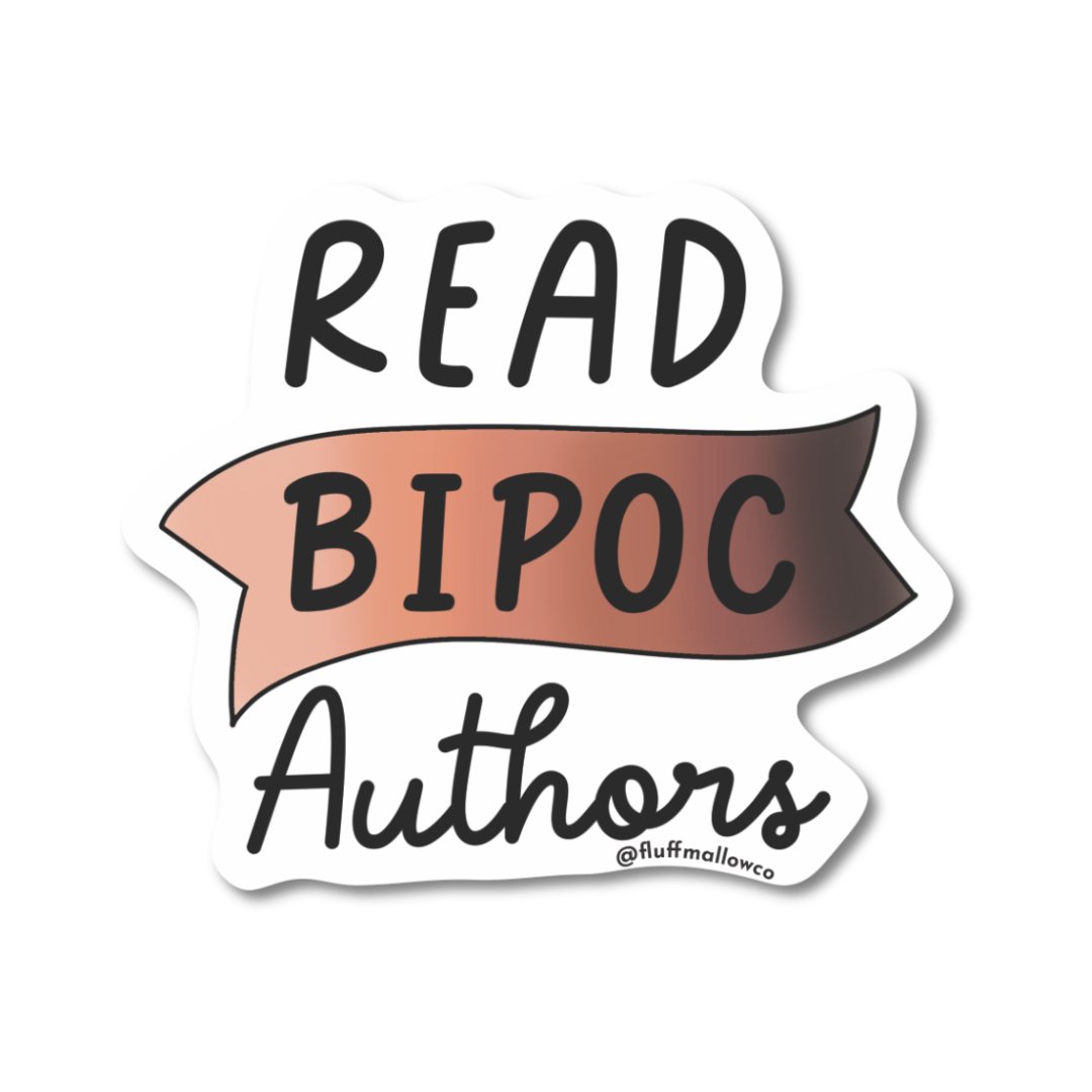 Read BIPOC authors reading vinyl sticker - Spiral Circle