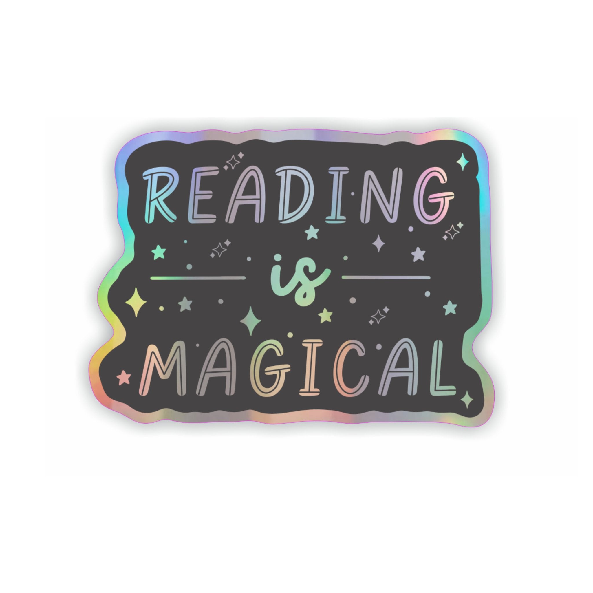 Reading is magical holographic vinyl sticker - Spiral Circle