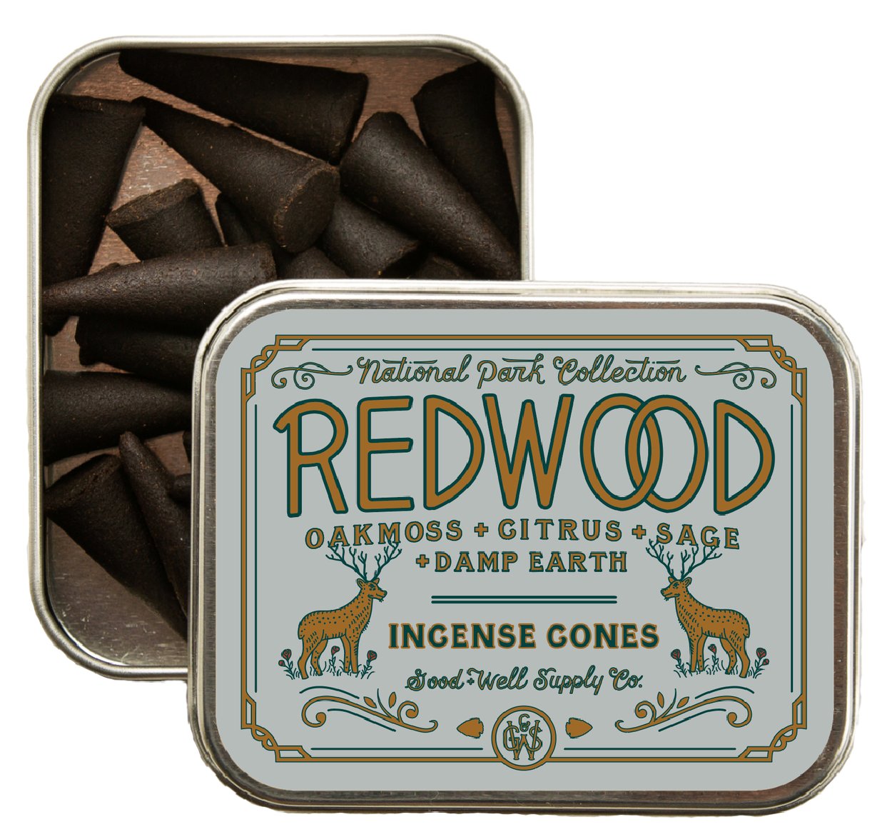 Redwood Incense | Oakmoss Sage Citrus + Damp Earth - Spiral Circle