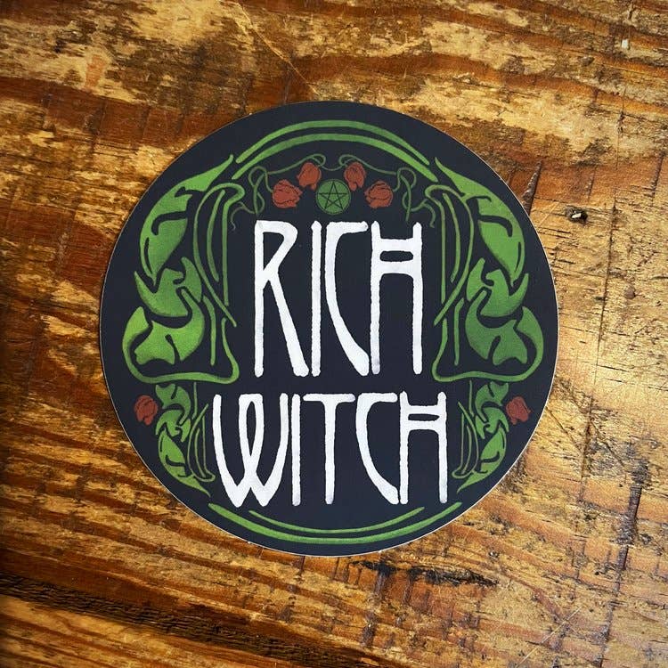 Rich Witch Sticker - Spiral Circle