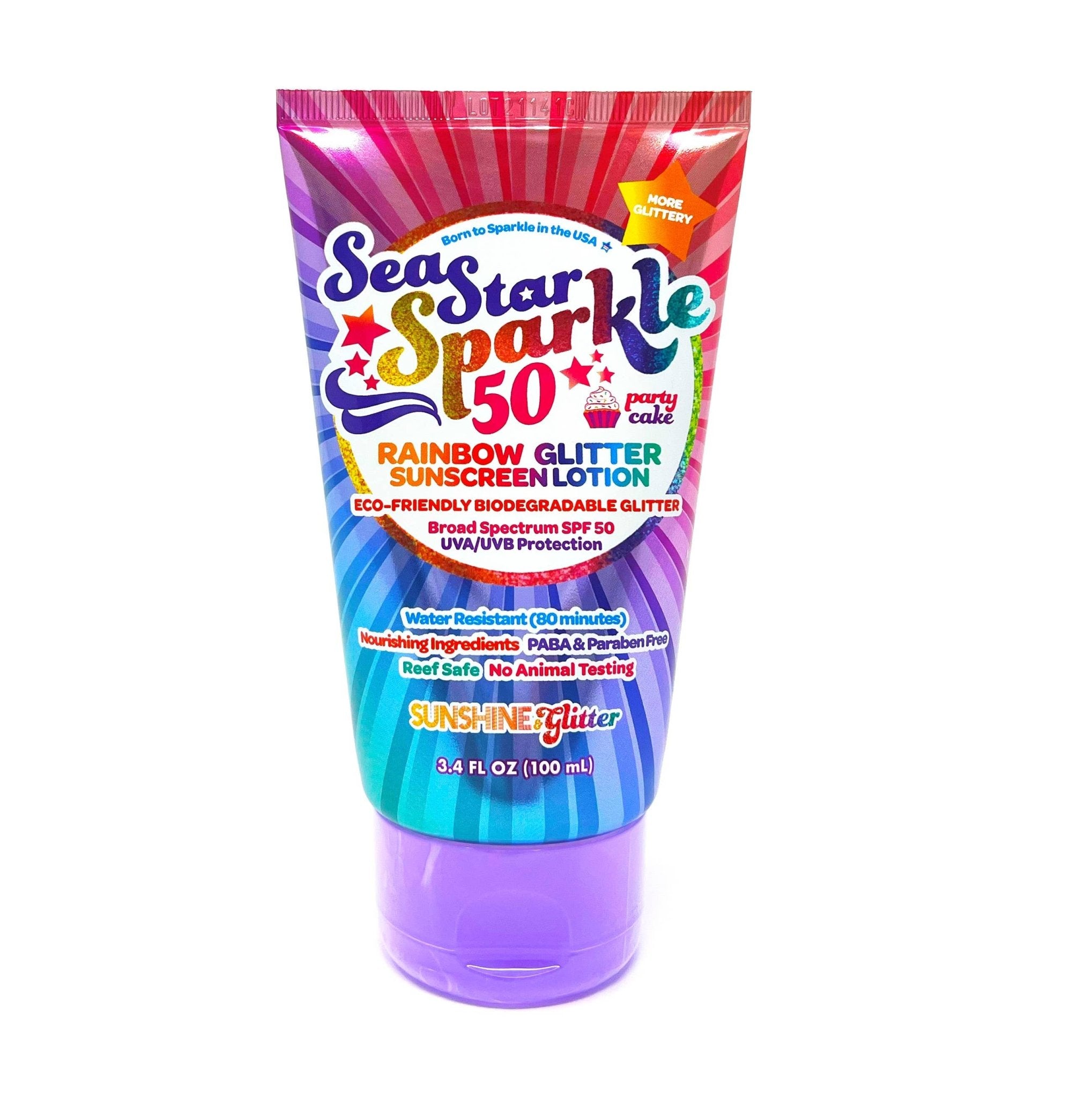 Sea Star Sparkle Party Cake SPF 50 Glitter Sunscreen - Spiral Circle