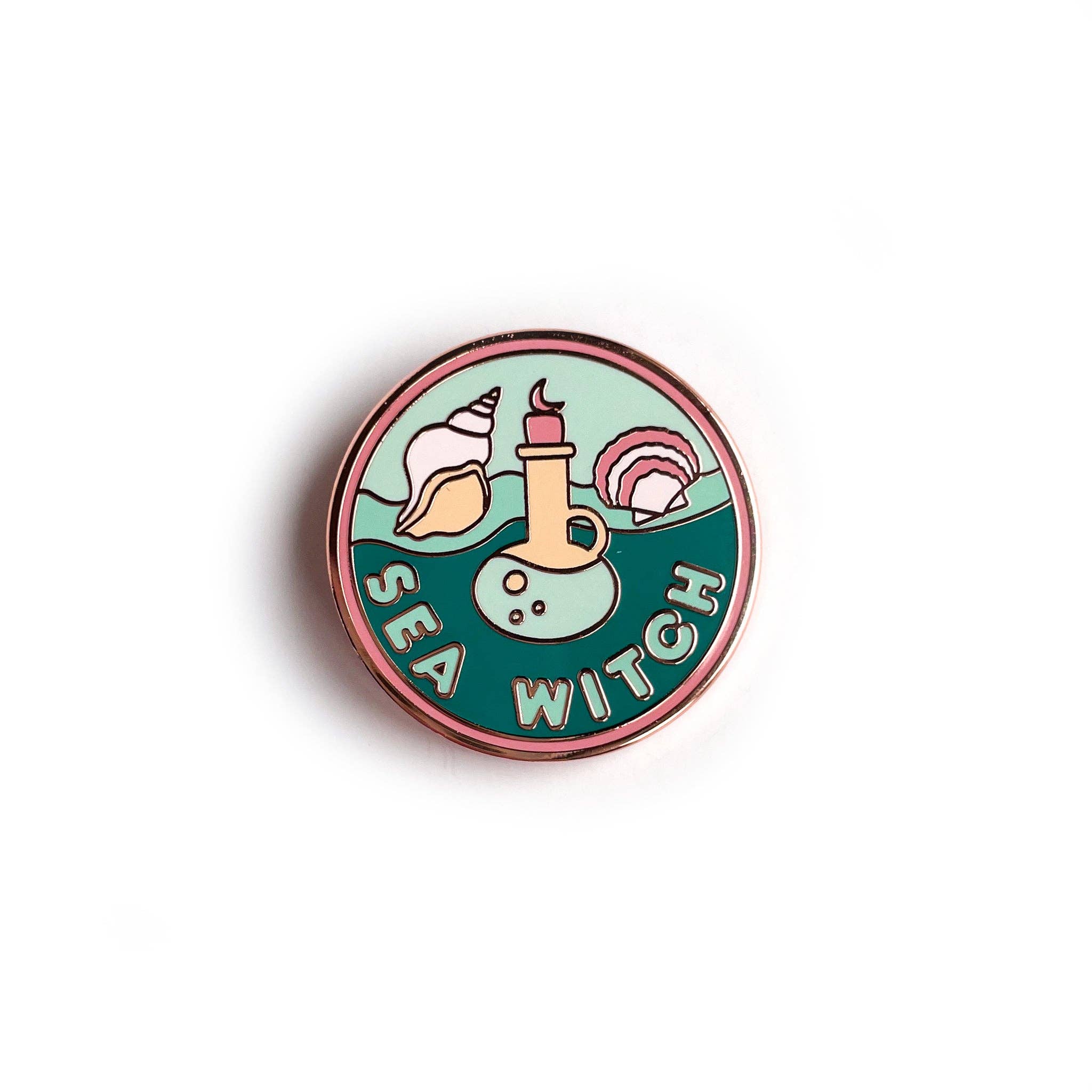 Sea Witch Enamel Pin - Spiral Circle