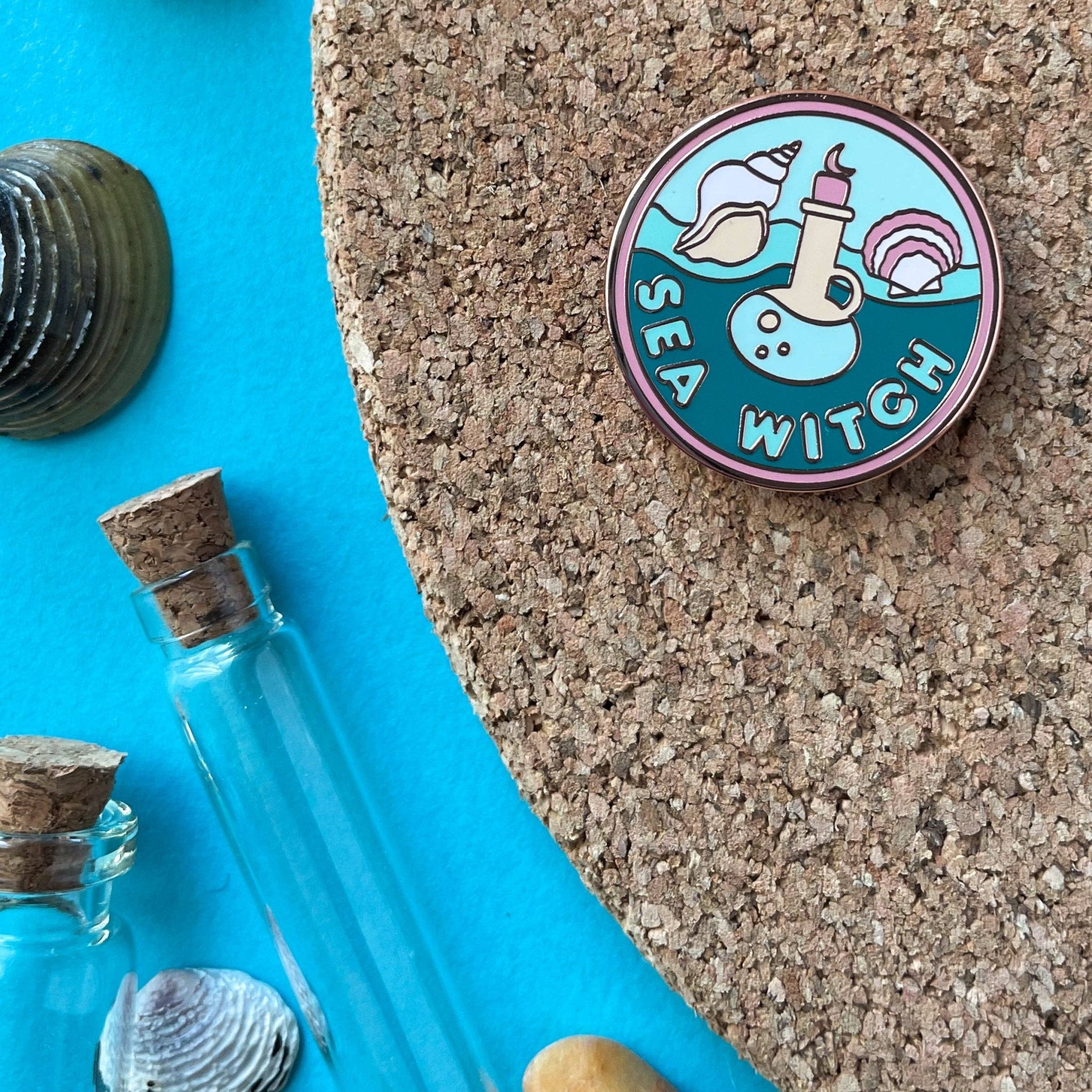 Sea Witch Enamel Pin - Spiral Circle