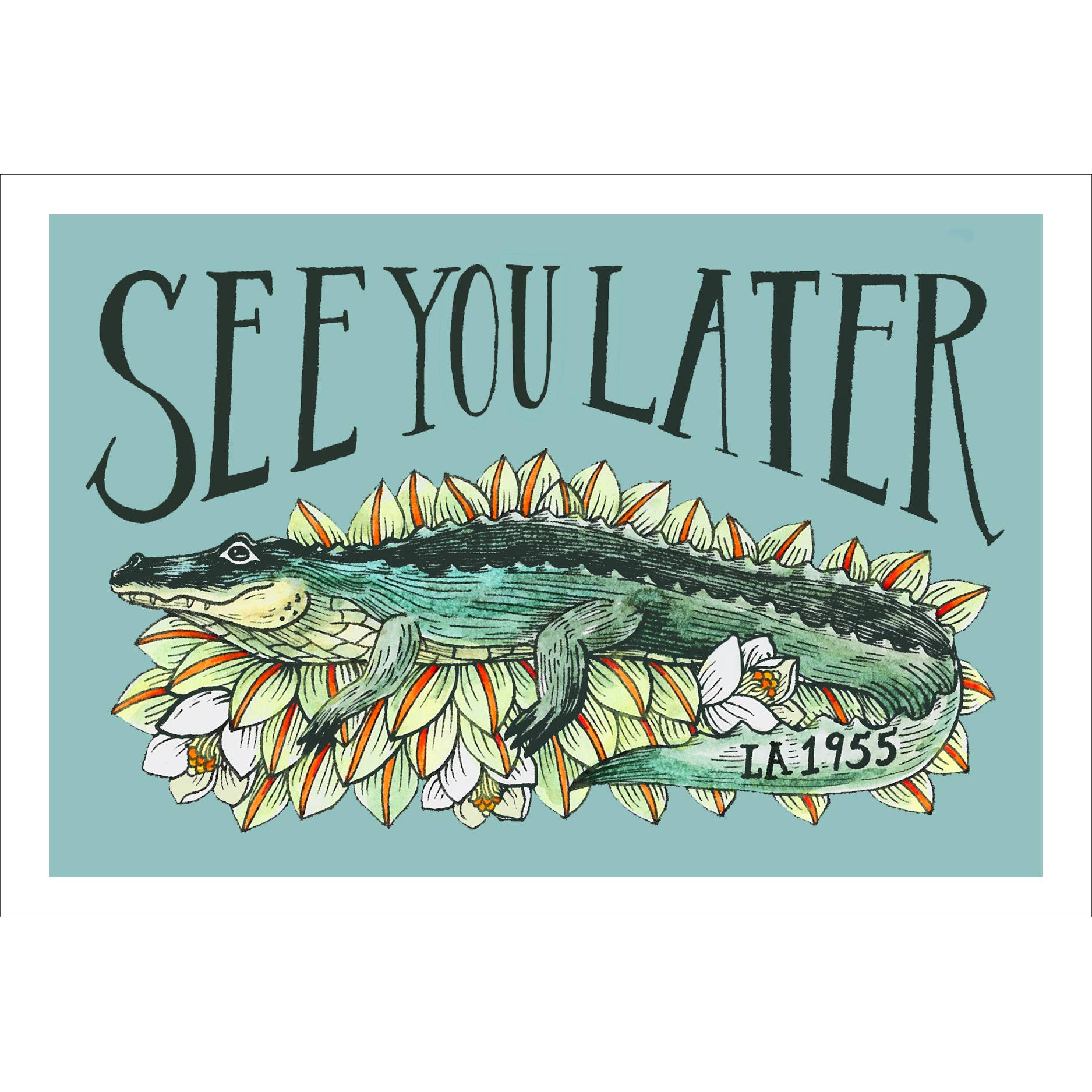 See You Later Alligator Postcard - Spiral Circle