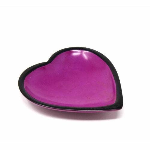 Soapstone Heart Bowl | Purple | Assorted Design - Spiral Circle