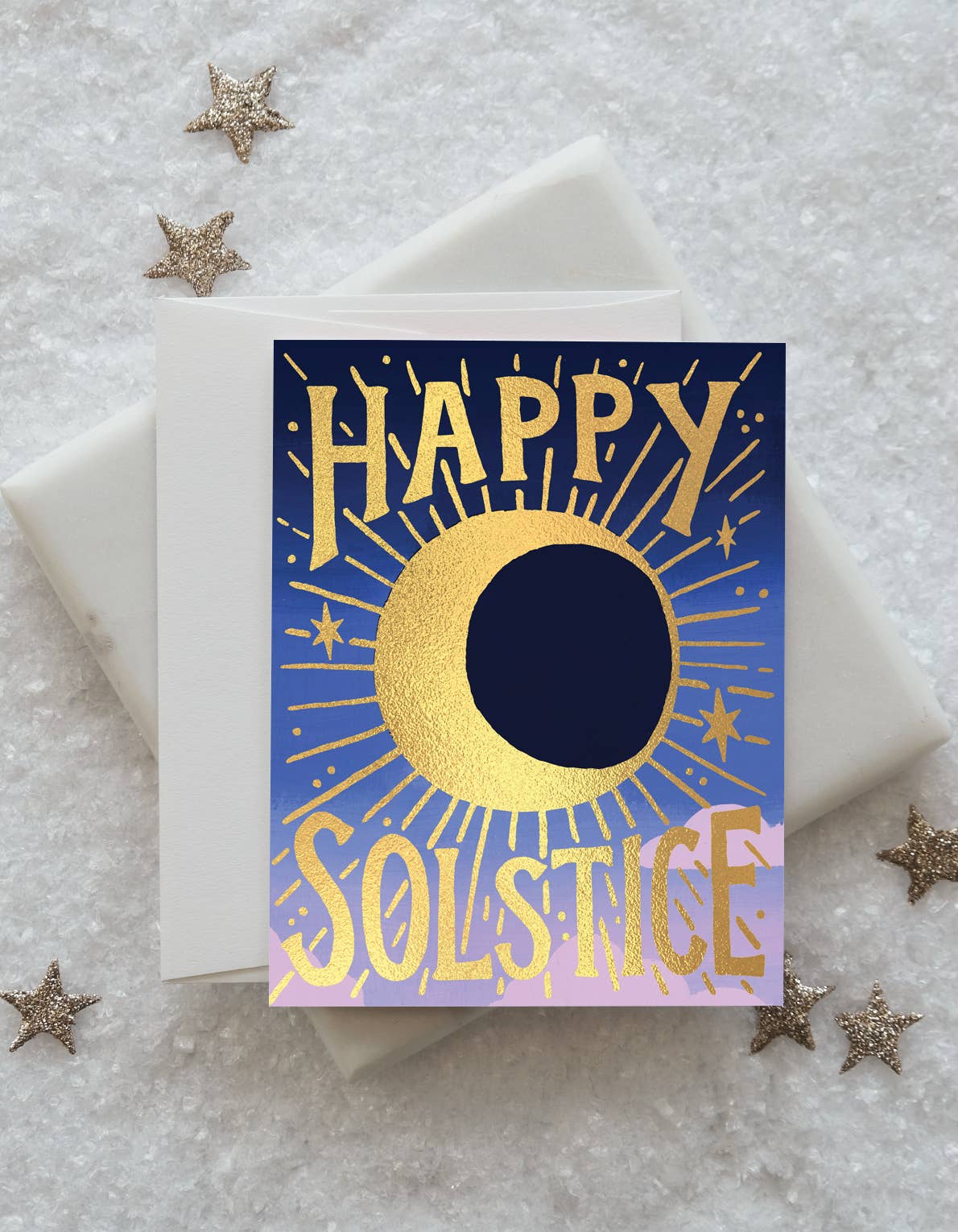 Solstice Moon Holiday Card - Spiral Circle