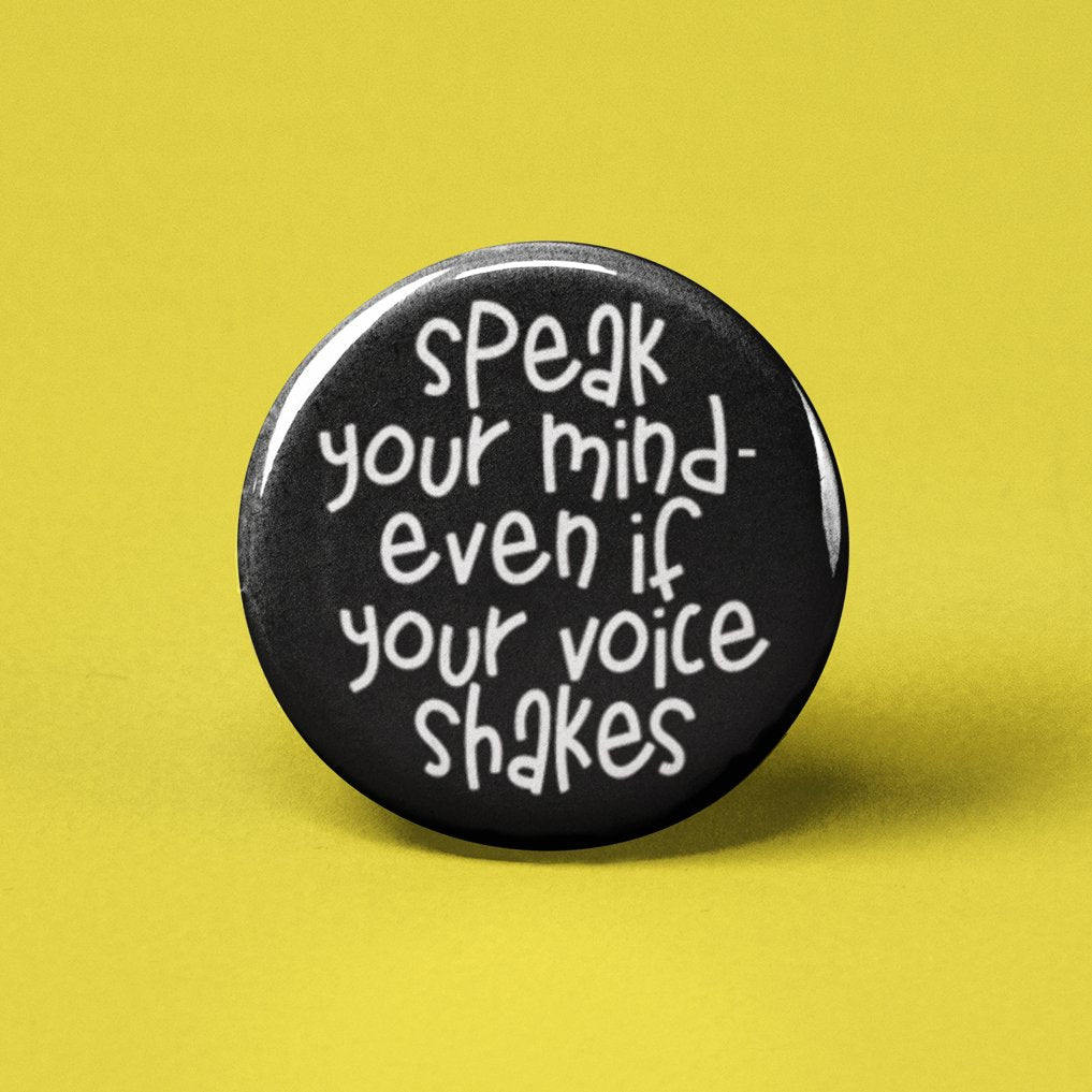 Speak Your Mind Pinback Button - Spiral Circle