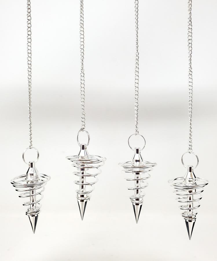 Spiral Silver Finish Pendulum - Spiral Circle