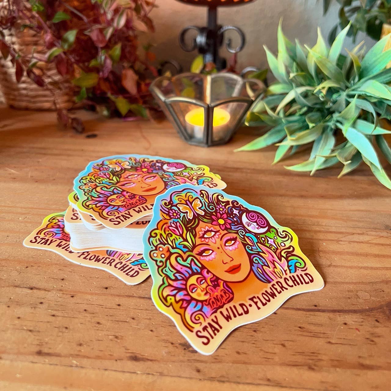 Stay Wild Flower Child - Sticker - Spiral Circle