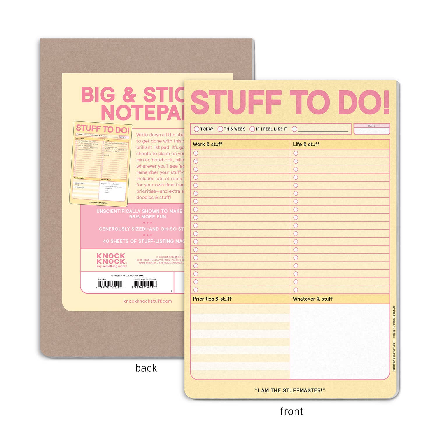 Stuff To Do Big & Sticky Notepads - Spiral Circle