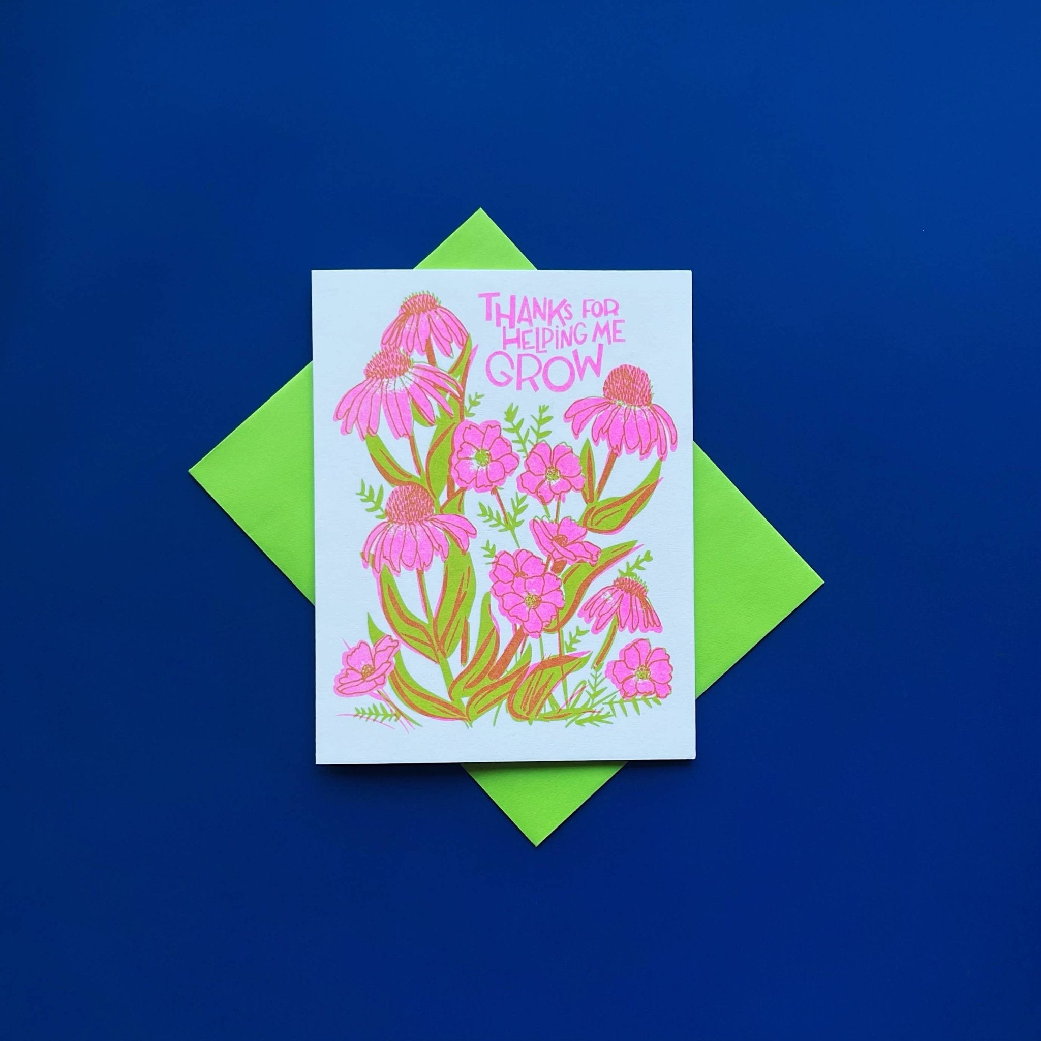 Thanks Growth Parent Mentor Risograph Card - Spiral Circle