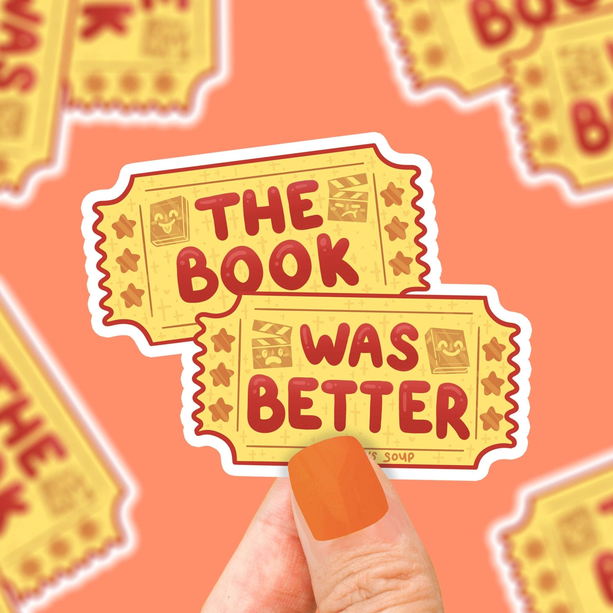 The Book Was Better Ticket Stubs Vinyl Sticker - Spiral Circle