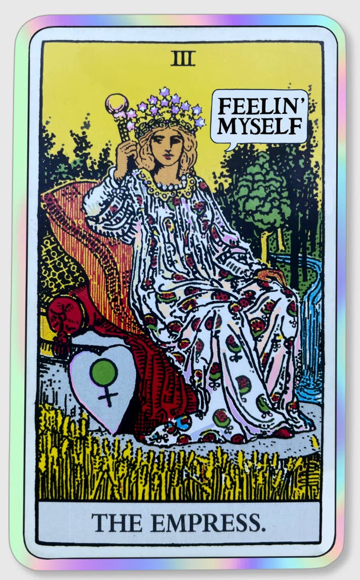 The Empress Holographic Tarot Sticker - Spiral Circle