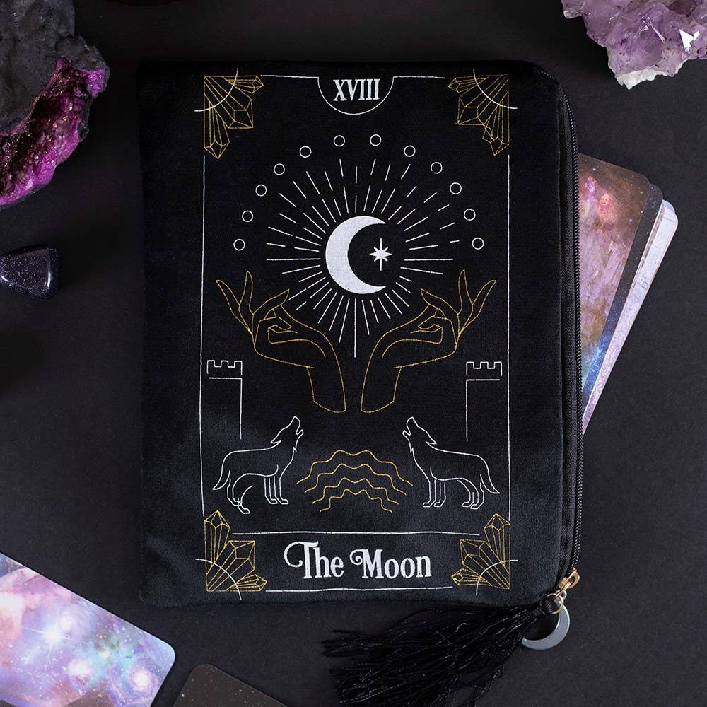 The Moon Tarot Card Zippered Bag - Spiral Circle