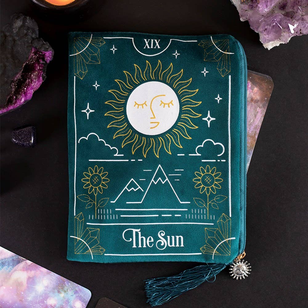 The Sun Tarot Card Zippered Bag - Spiral Circle