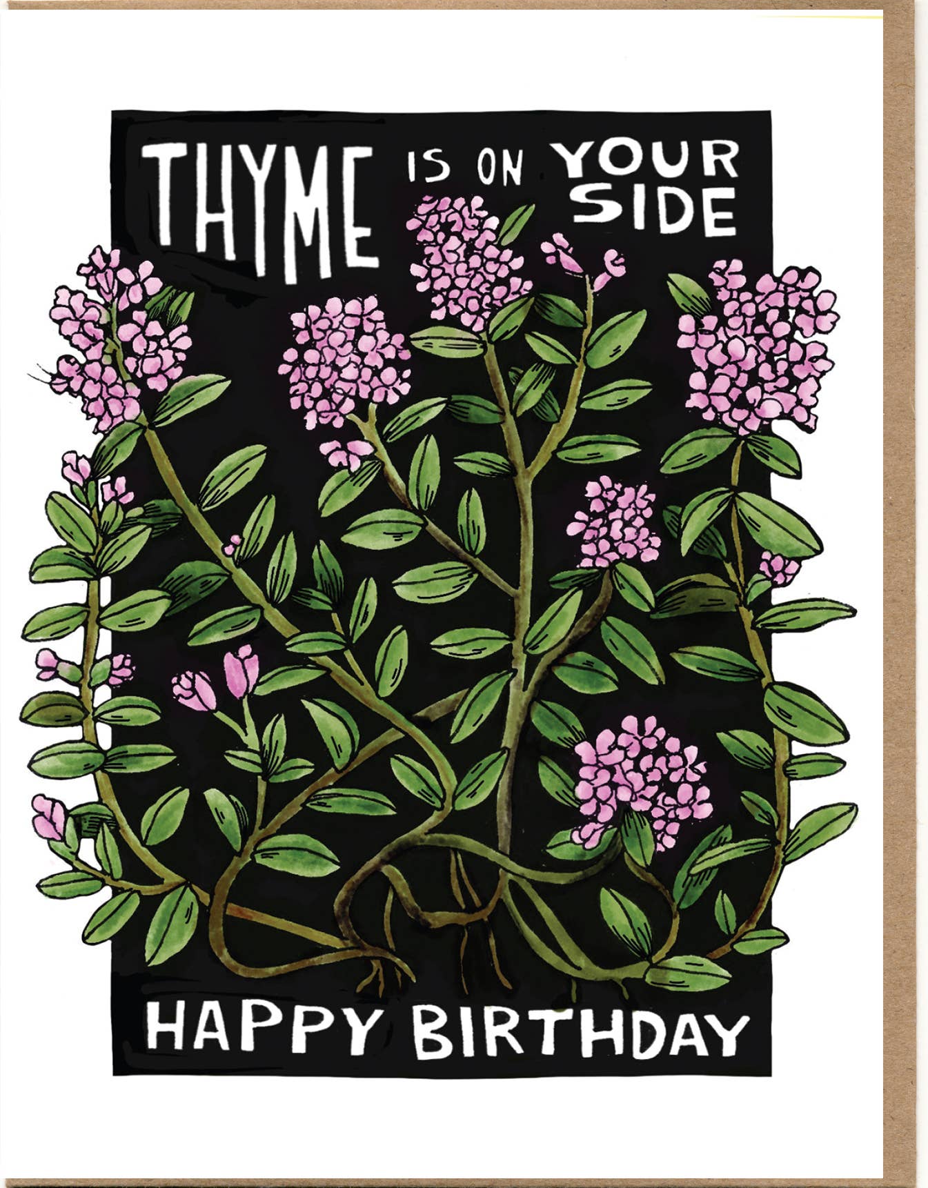 Thyme is on Your Side, Happy Birthday Card - Spiral Circle