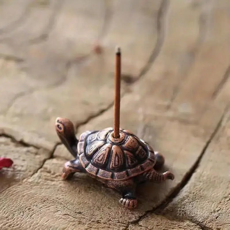 Turtle Mini Incense Holder Bronze - Spiral Circle