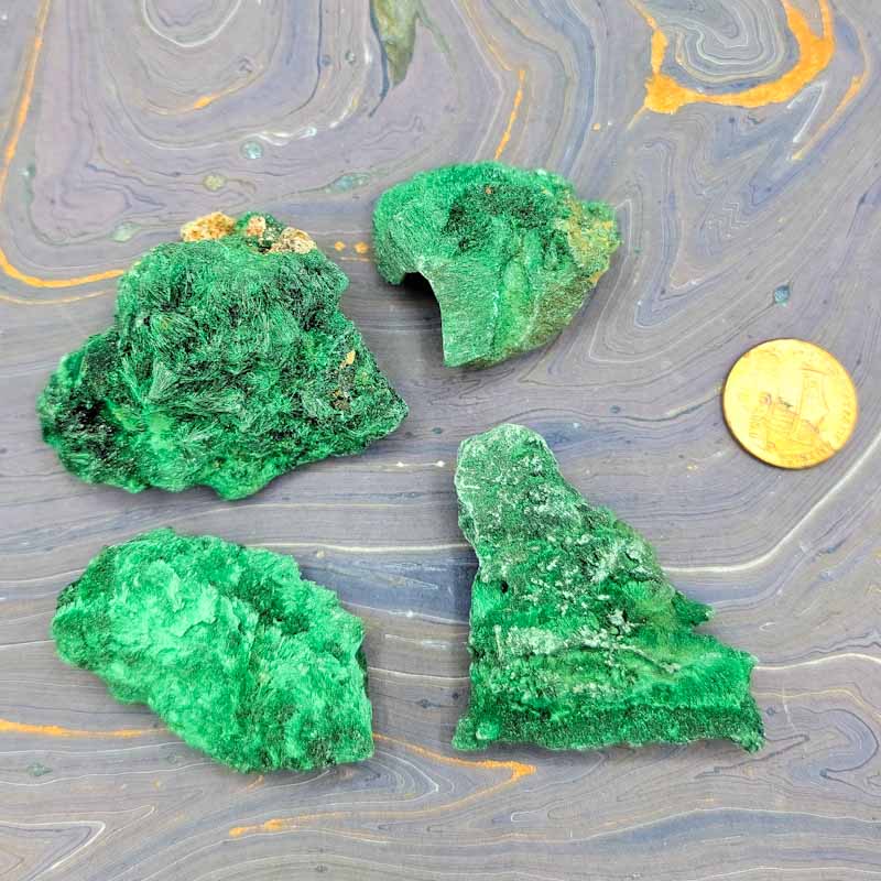 Velvet Malachite | Raw Clusters - Spiral Circle