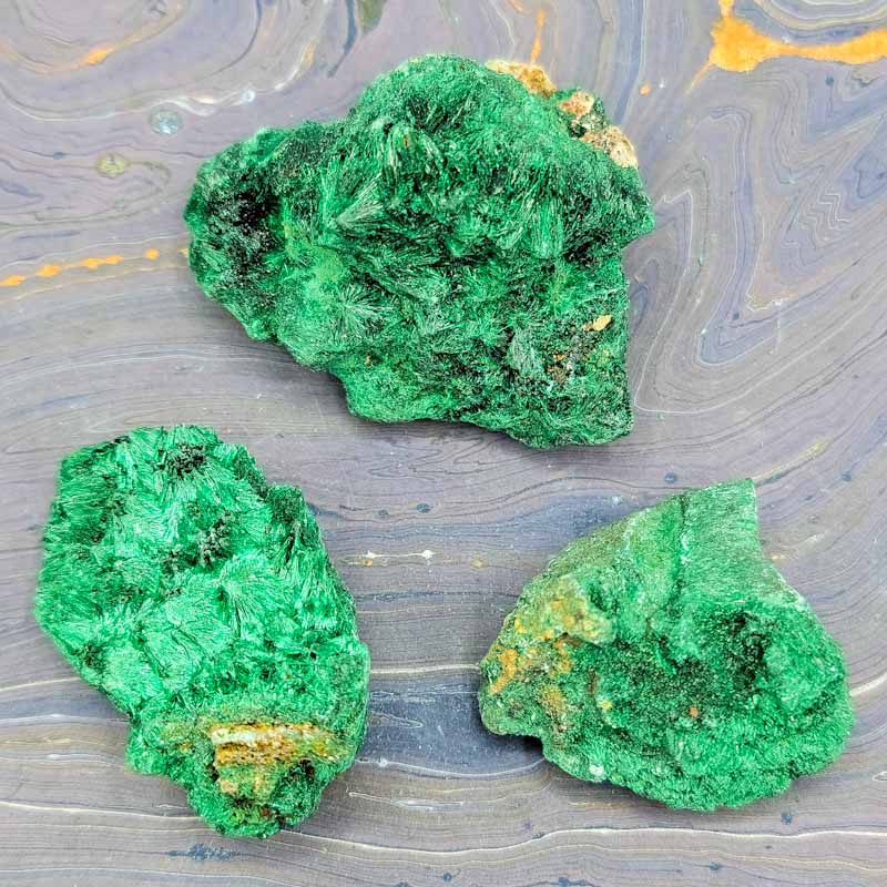 Velvet Malachite | Raw Clusters - Spiral Circle