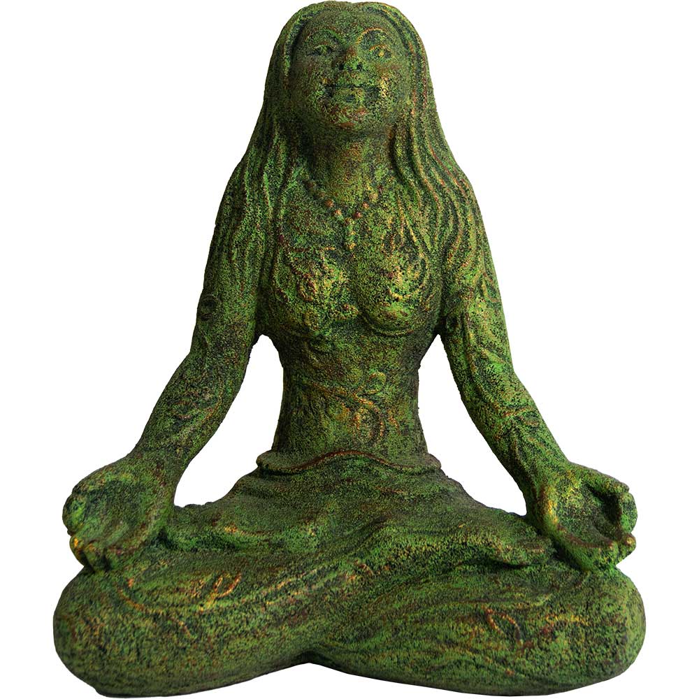 Volcanic Stone Statue - Mother Earth Lotus Pose - Spiral Circle