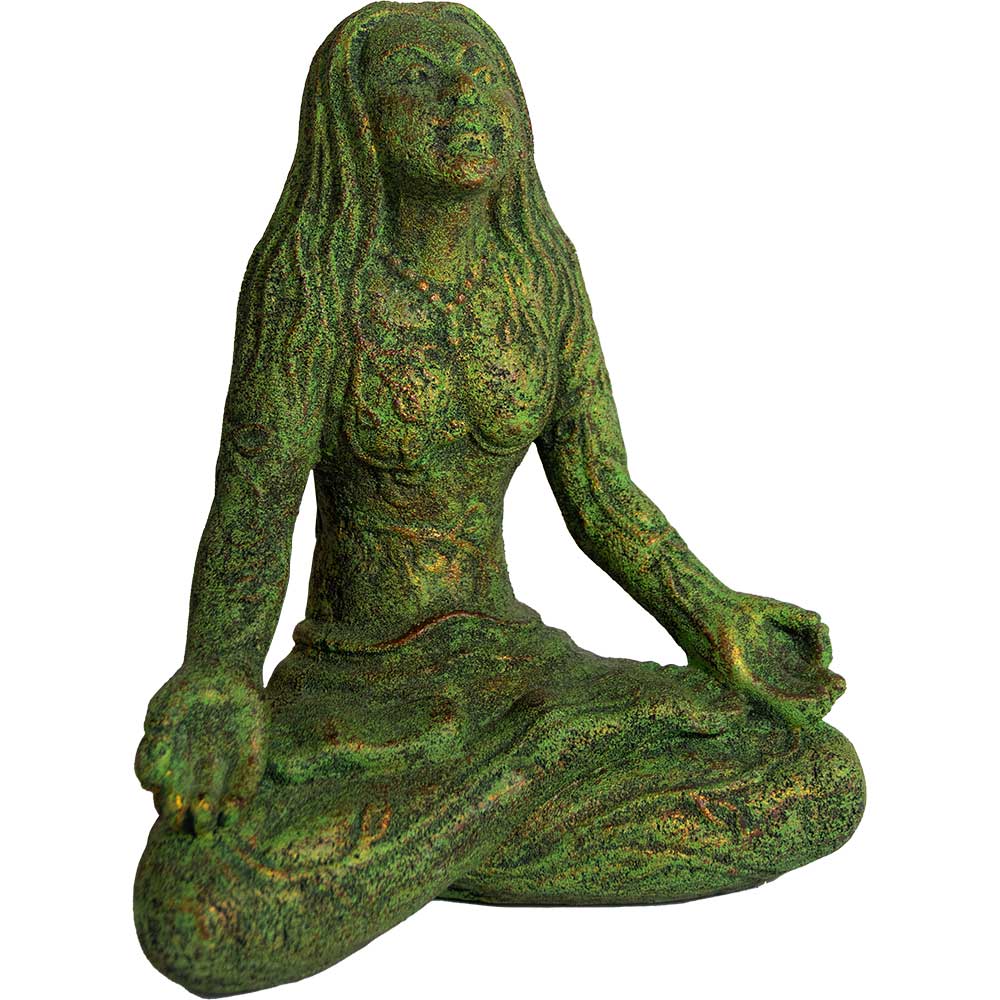 Volcanic Stone Statue - Mother Earth Lotus Pose - Spiral Circle