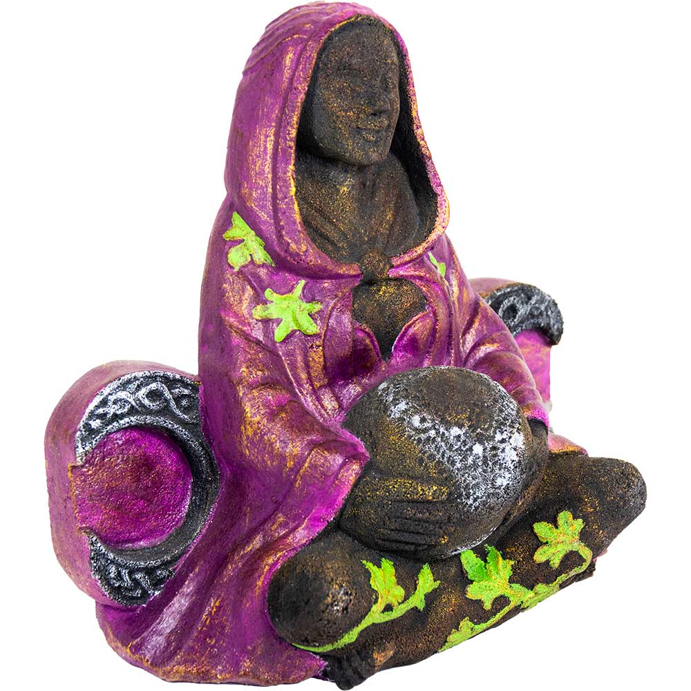 Volcanic Stone Statue - Triple Moon Goddess - Spiral Circle