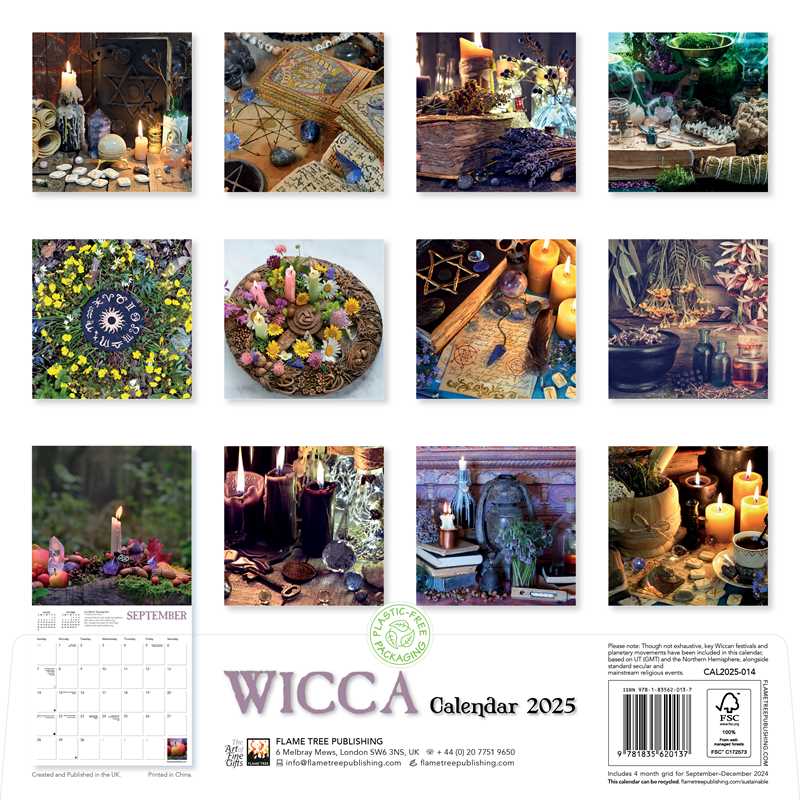 Wicca Wall Calendar 2025 (Art Calendar) by - Spiral Circle