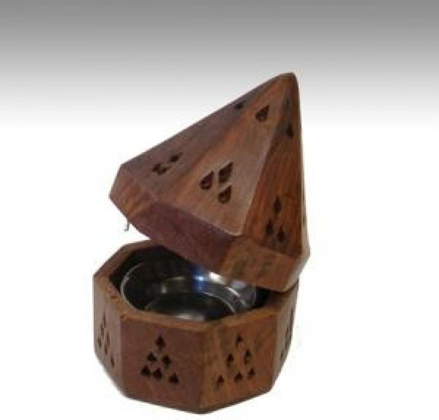 Wooden Temple Cone/Charcoal Burner 5.5