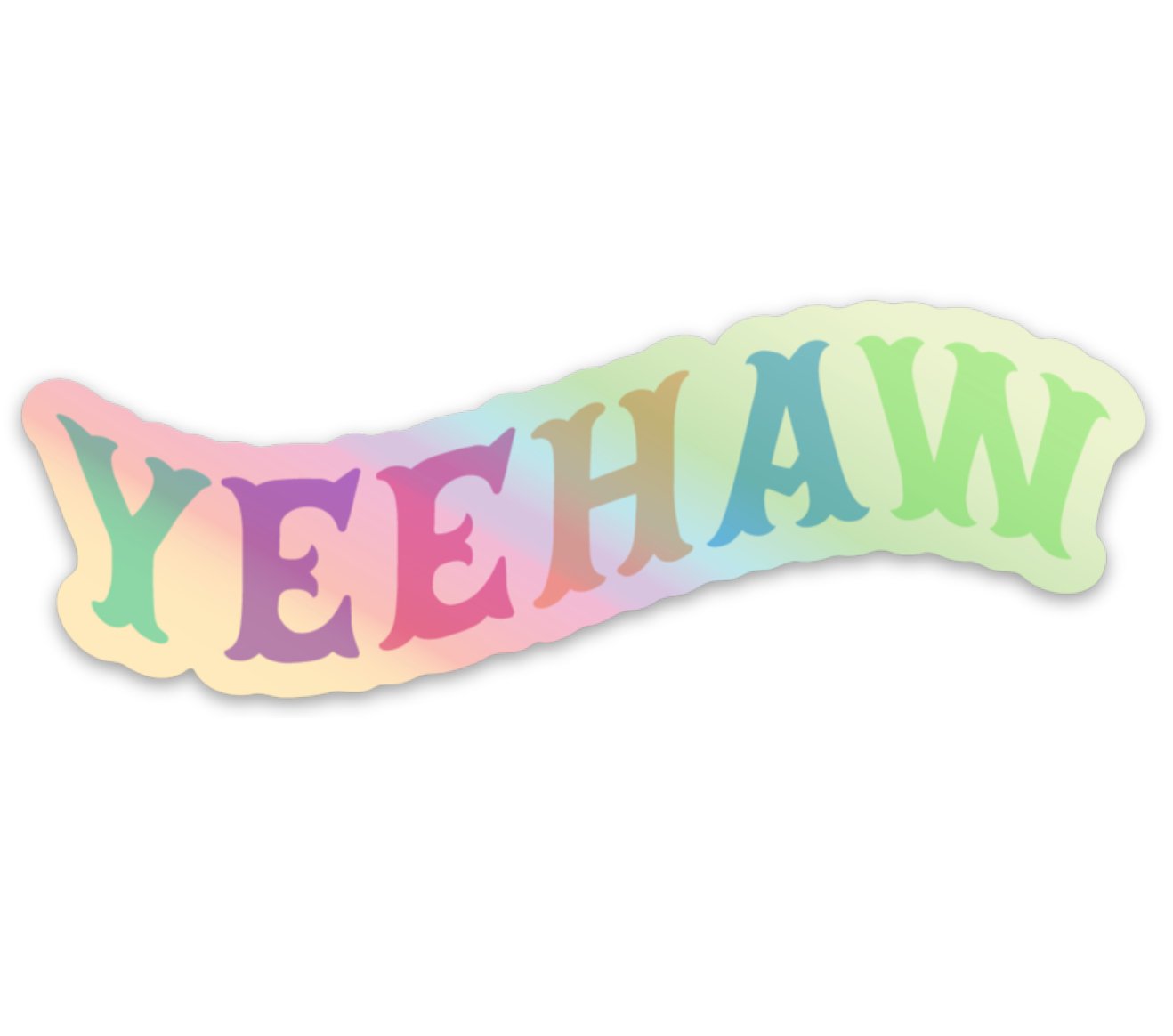 Yeehaw Holographic Sticker - Spiral Circle