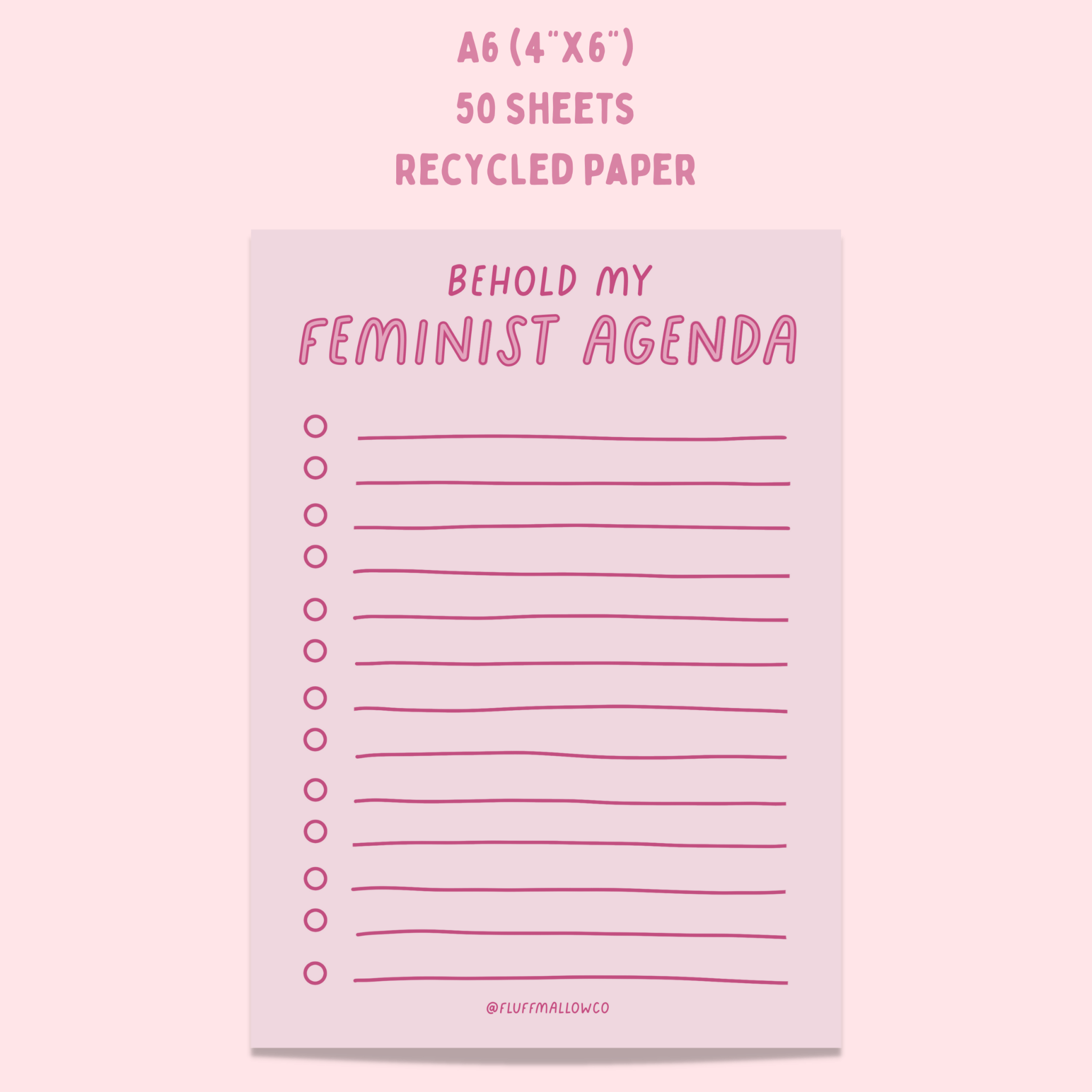 A6 feminist agenda notepad (4x6)