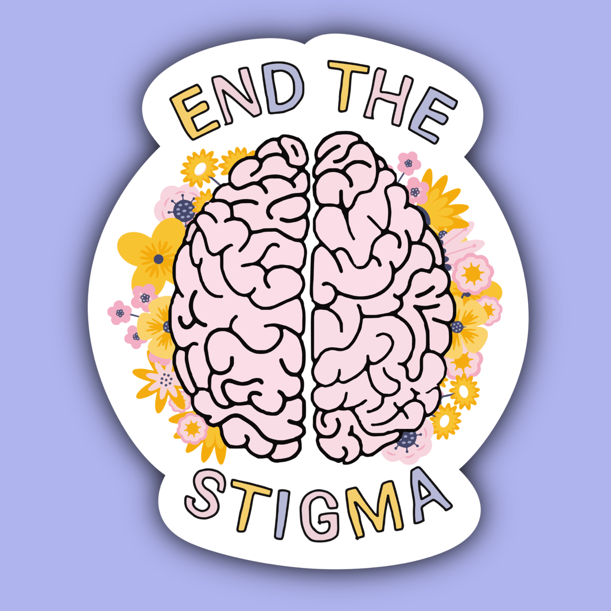 End the Stigma Mental Health Support Sticker - Spiral Circle