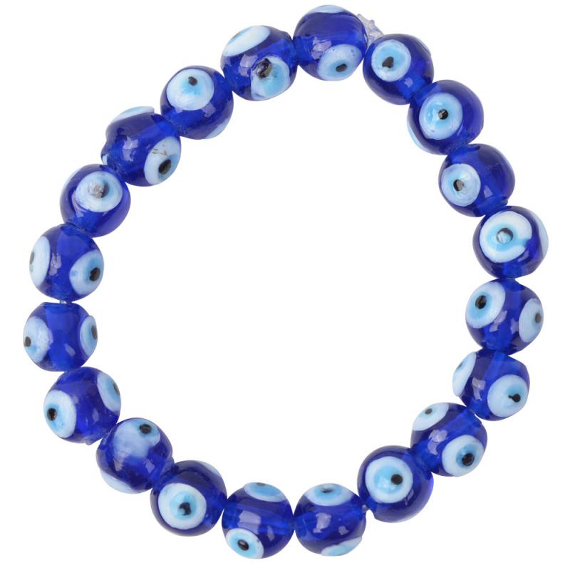 Evil Eye Bracelet | Glass | Light Blue - Spiral Circle